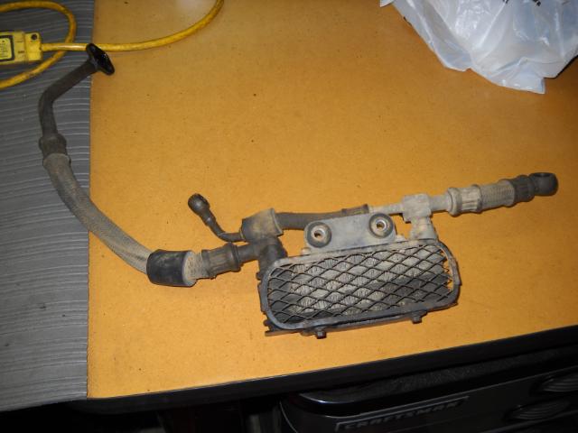 Original oil cooler for a Suzuki DR350.