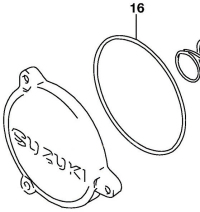 O-ring to seal the oil filter cover to the engine case (SPN# 09280-72001).