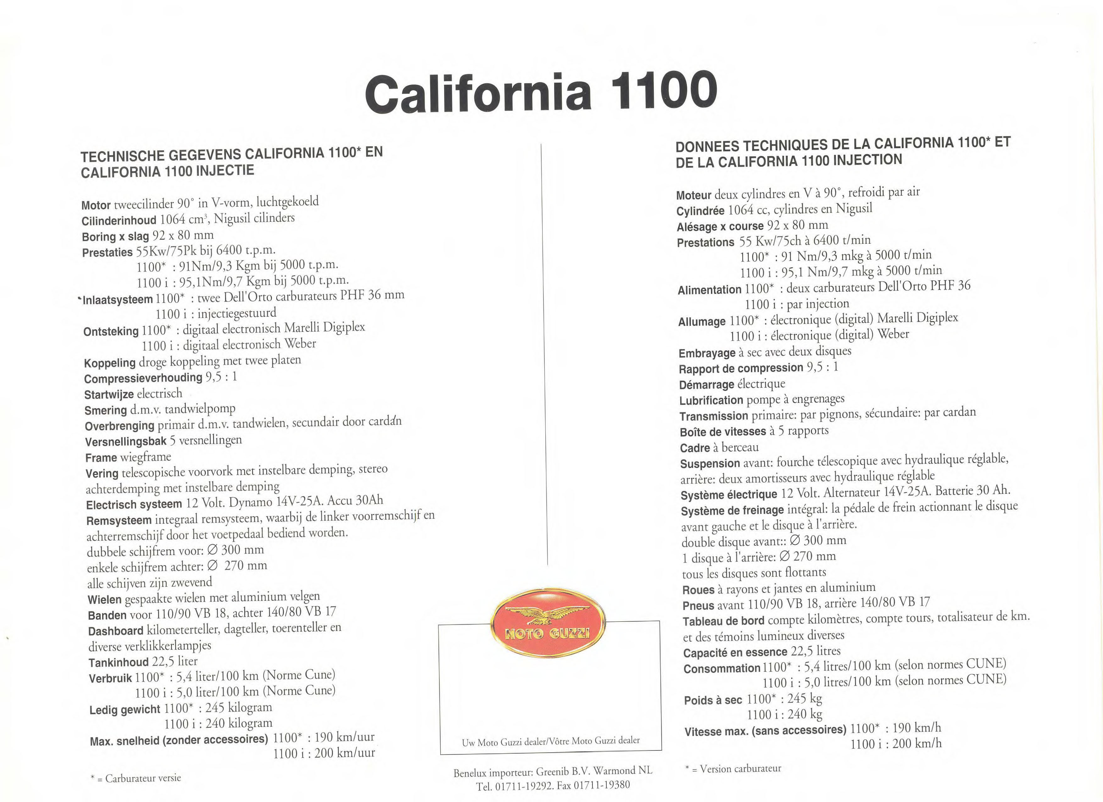 Moto Guzzi factory brochure: California 1100