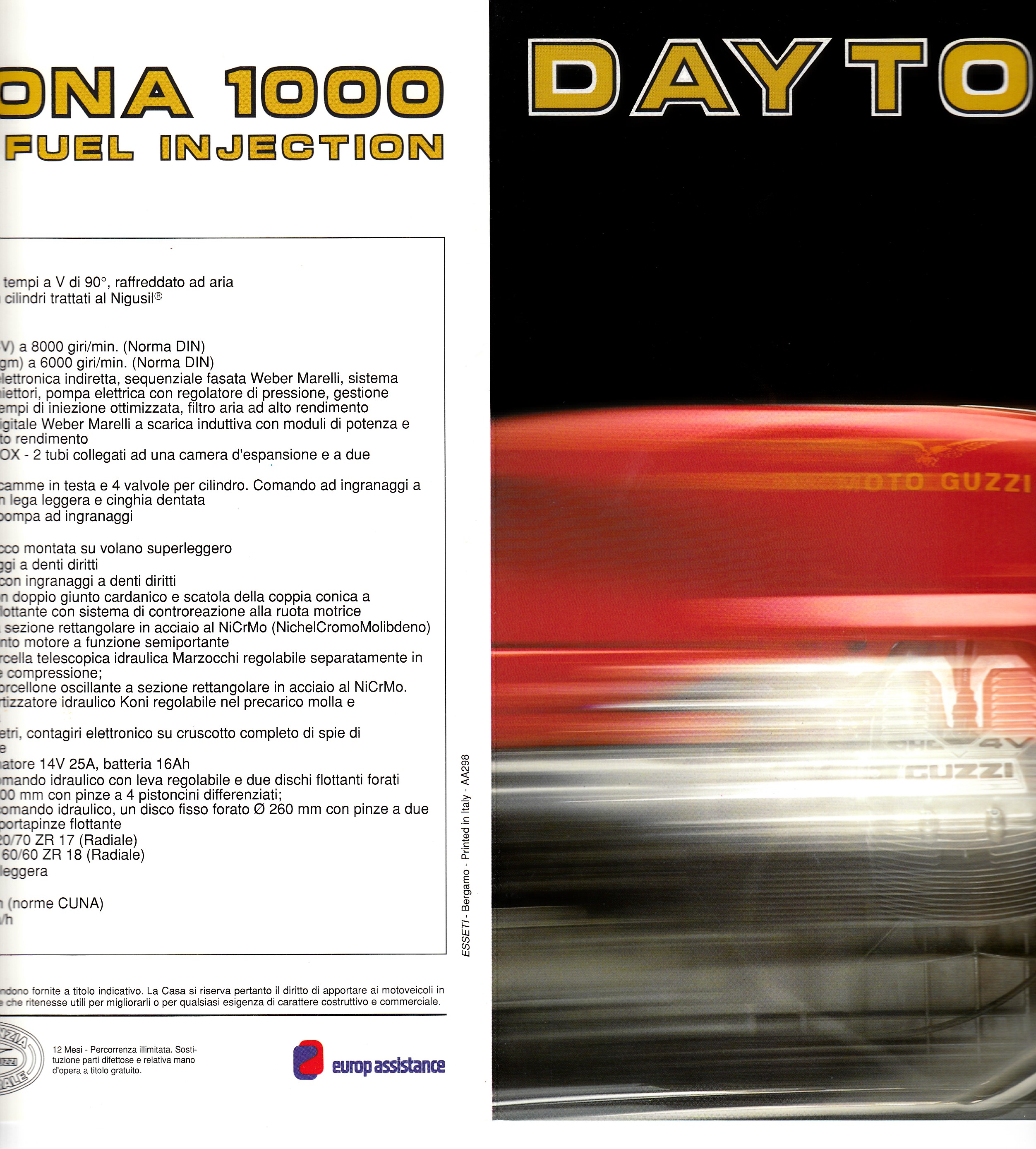 Brochure - Moto Guzzi Daytona 1000 (4 fold)