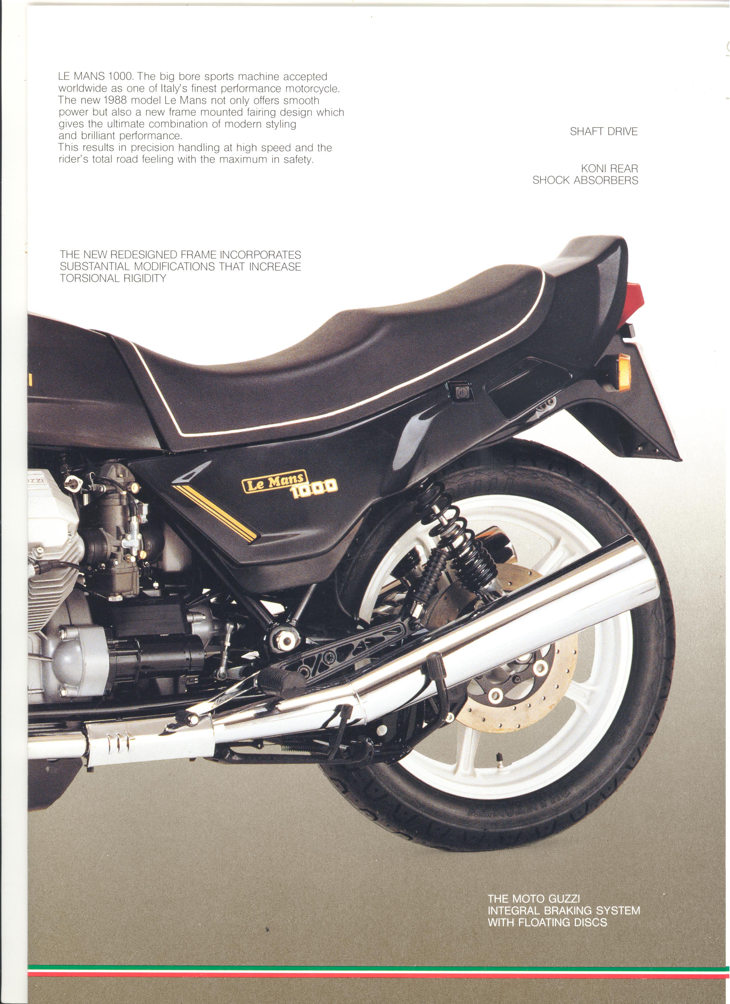 Moto Guzzi factory brochure: Le Mans 1000