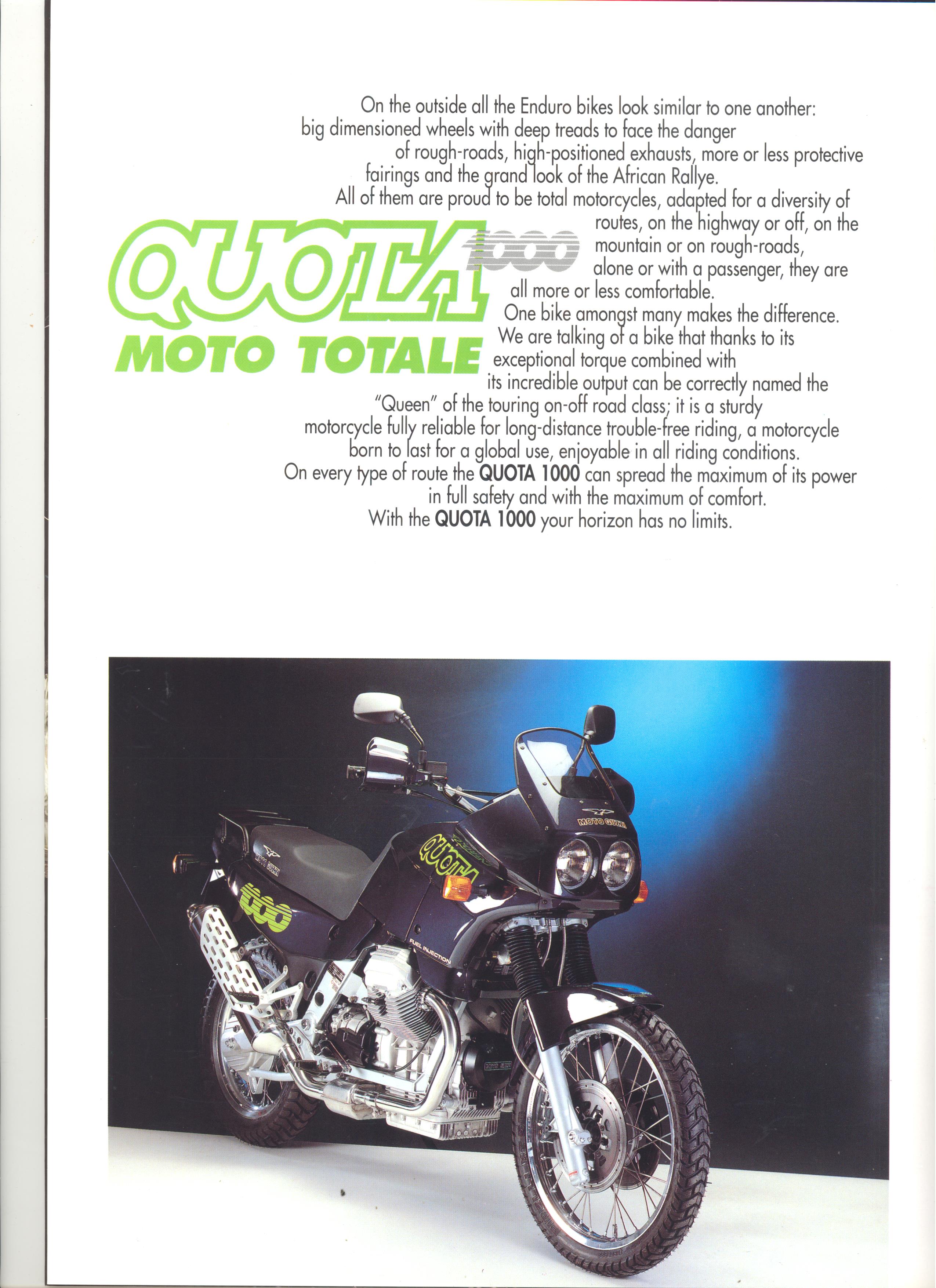 Moto Guzzi factory brochure: Quota 1000