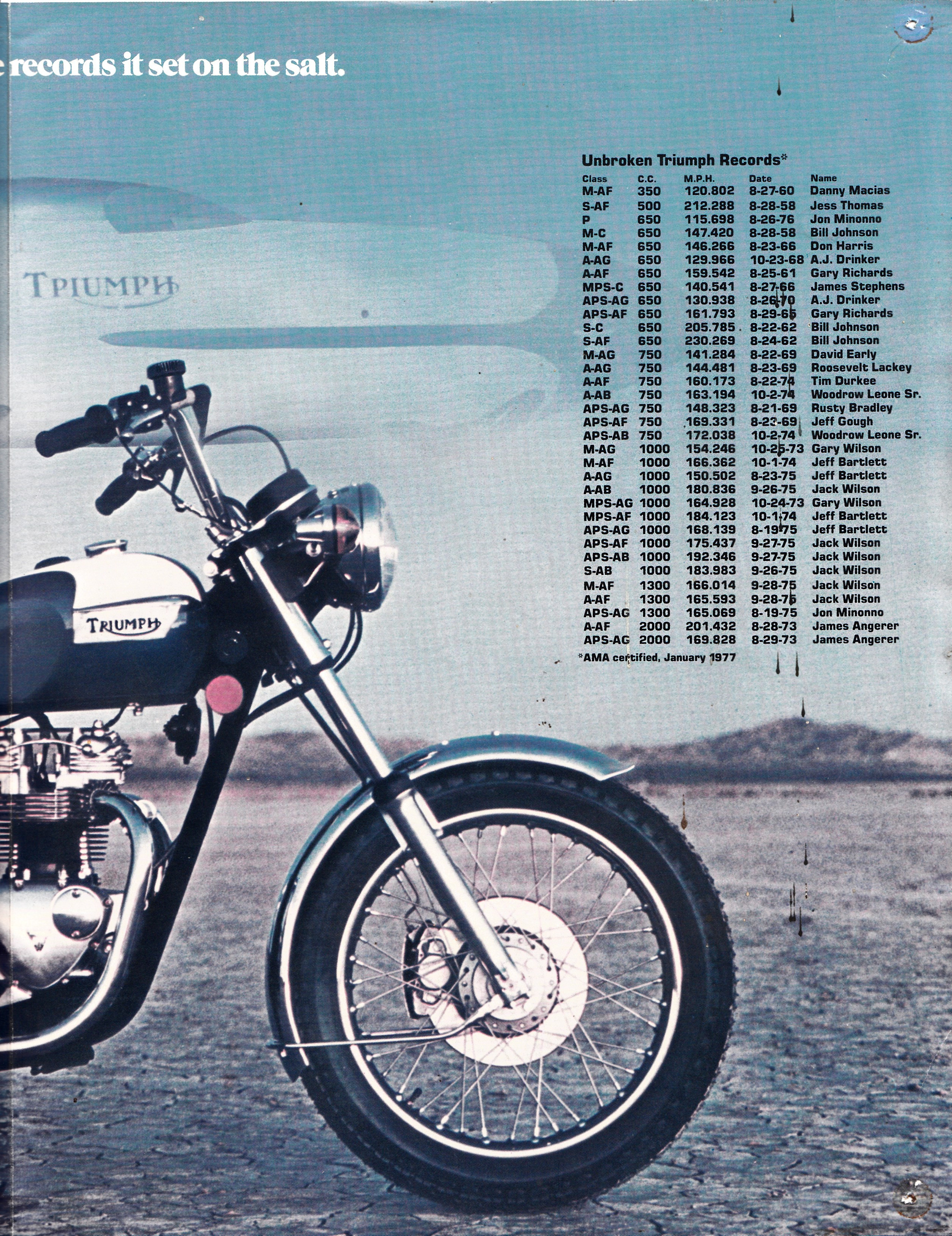 Brochure - Triumph Bonneville 1977