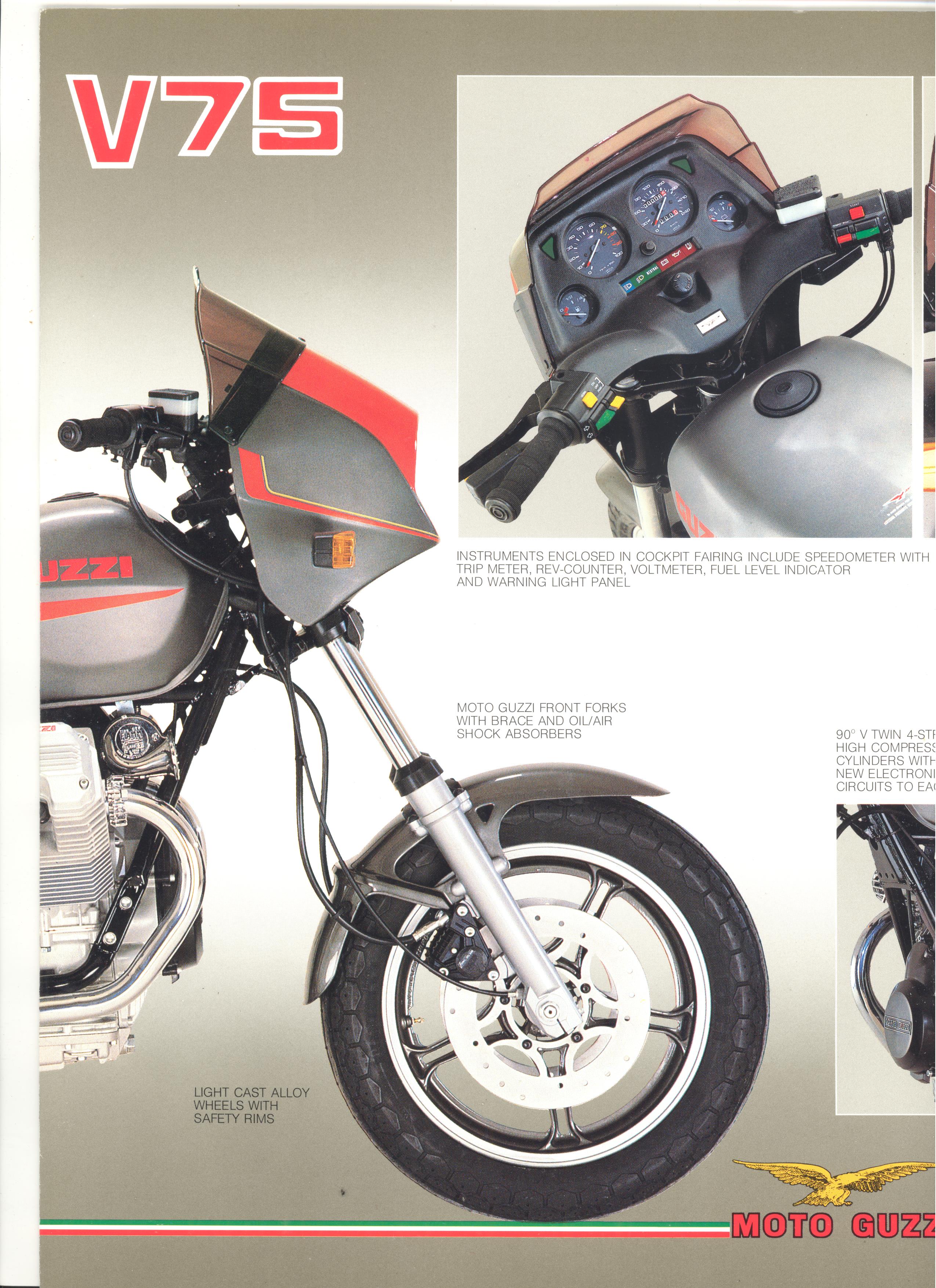 Moto Guzzi factory brochure: V75