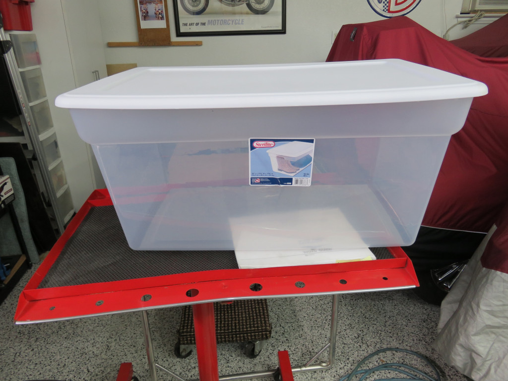 Creating a bench top buffer hood from a plastic tub