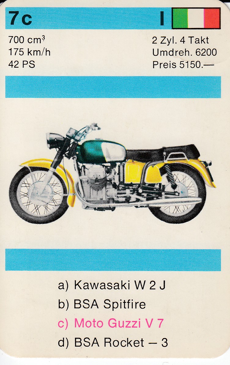 Moto Guzzi playing/trading card: V700Download full-size jpg image