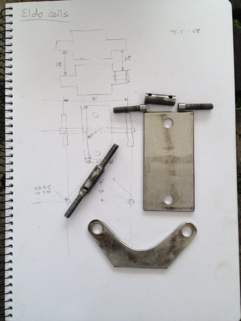 Coil mounting bracket for fitting Dyna miniature coils to Moto Guzzi V700, V7 Special, Ambassador, 850 GT, 850 GT California, Eldorado, 850 California Police models.