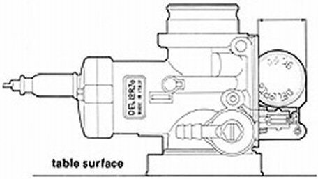 Figure 13: setting the float on carburetors with connected floats.