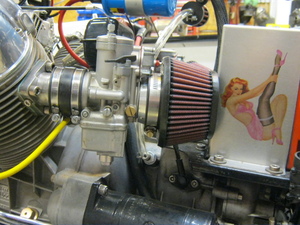 Dellorto PHF 30 carburetor fitment on a Moto Guzzi Eldorado.