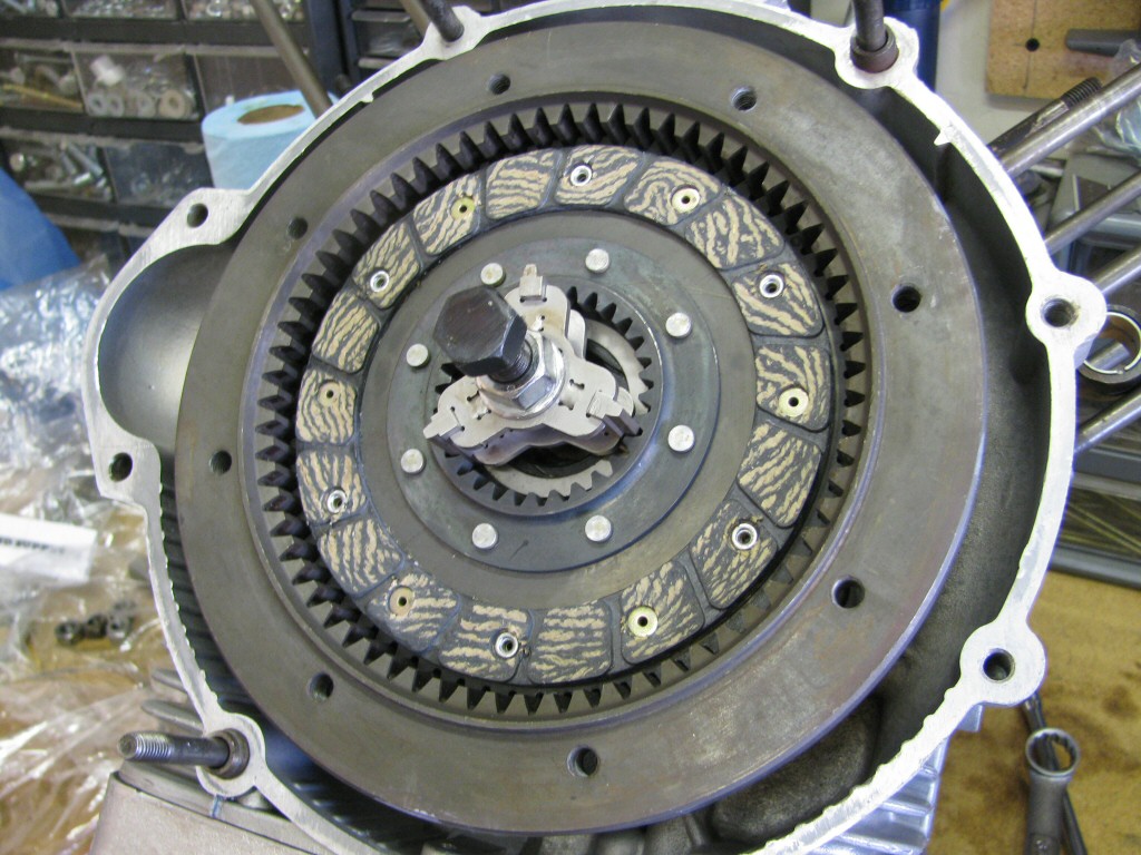 Fit a clutch plate; splines protrude toward the rear.