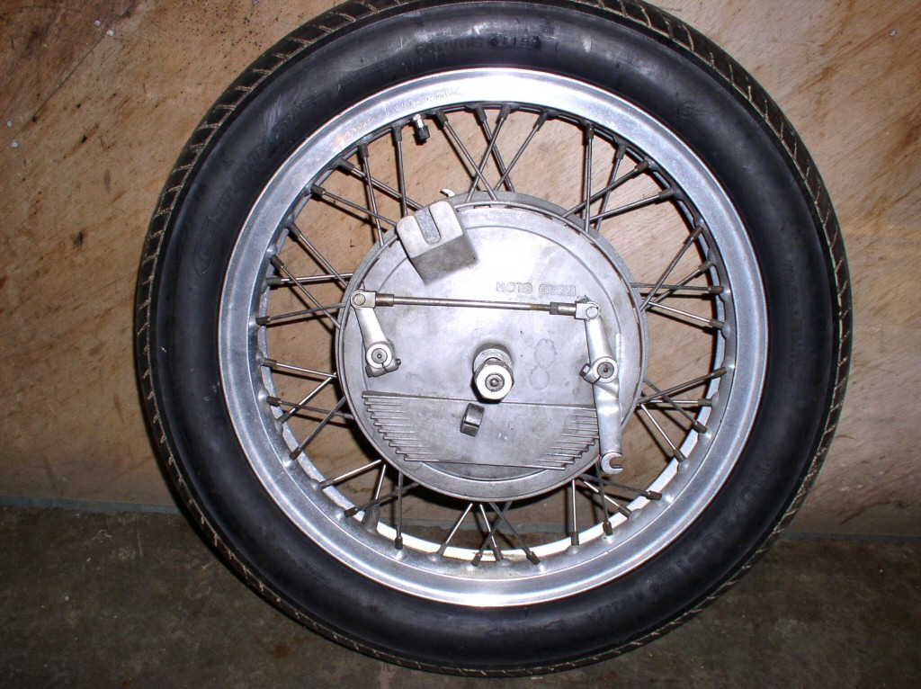 Moto Guzzi four leading shoe front brake used on late V700, Eldorado, and 850GT models.