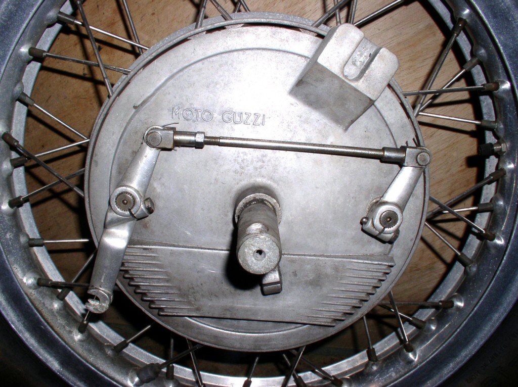 Moto Guzzi four leading shoe front brake used on late V700, Eldorado, and 850GT models.