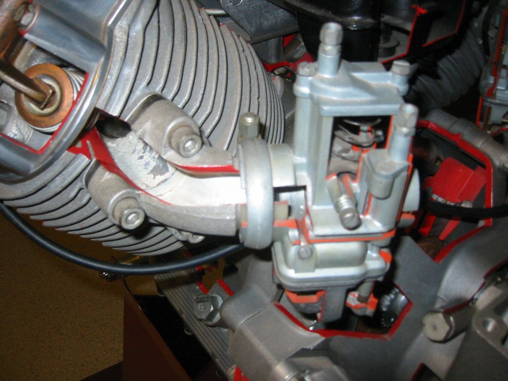 Internal cut-away images of a Moto Guzzi V700.