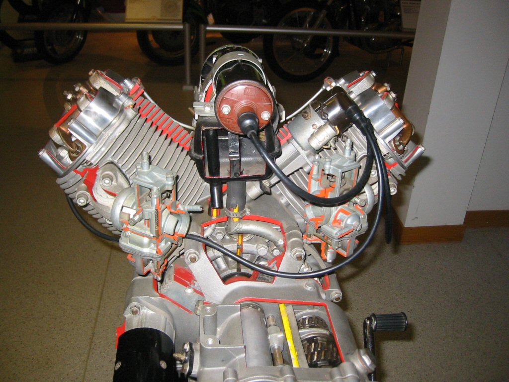 Internal cut-away images of a Moto Guzzi V700.