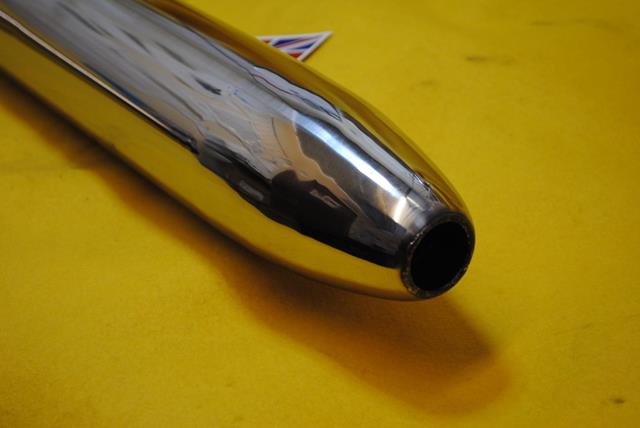 Original torpedo / cigar mufflers made by Armour Motor Products