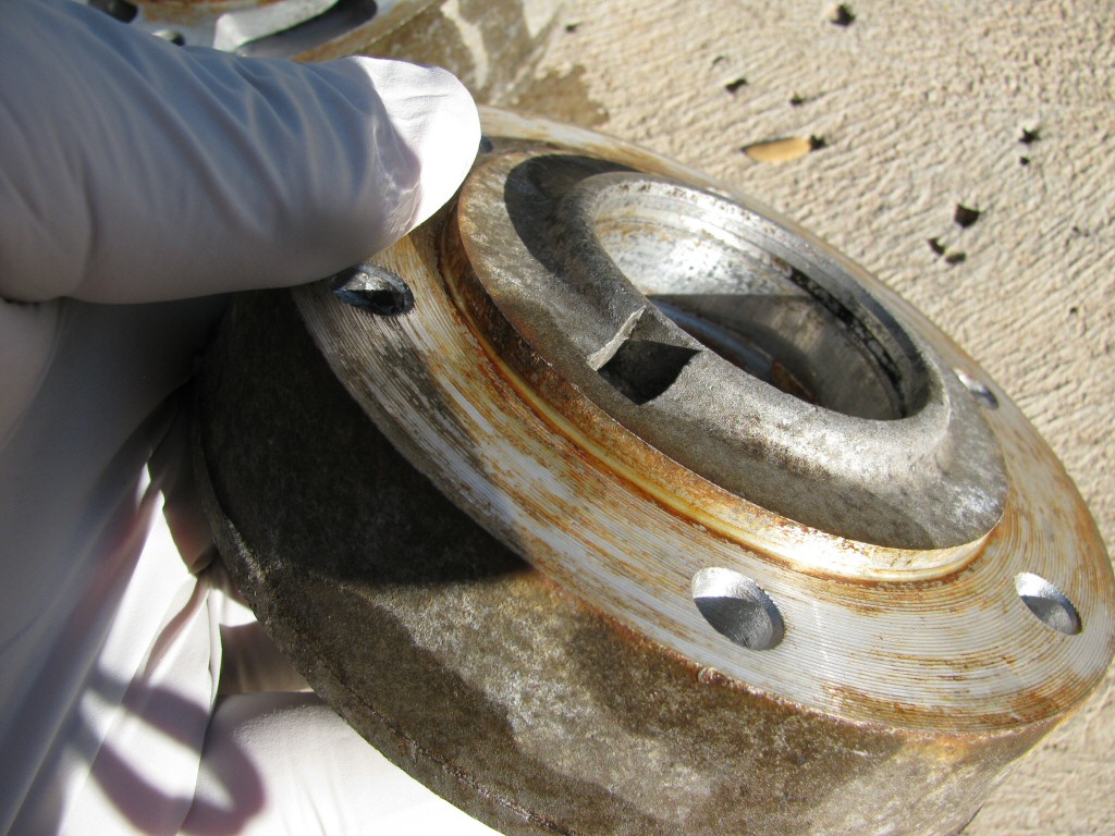 Rough cast aluminum before being cleaned with oxalic acid.