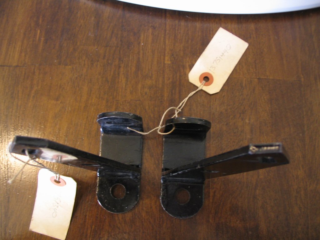 Spot light brackets as used on the Moto Guzzi 850 California Police motorcycle (MG# 13751340 and MG# 13751440).