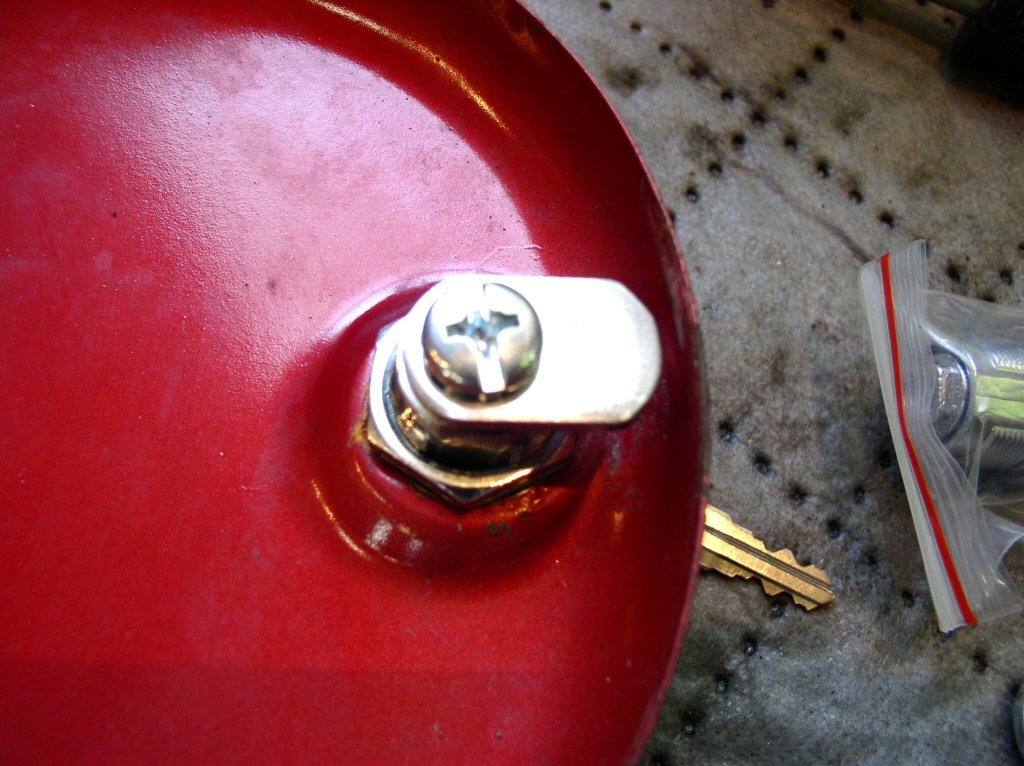 Inside view of lock fit to a tool box.