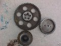 Engine timing cover and gears, Moto Guzzi photo archive of parts